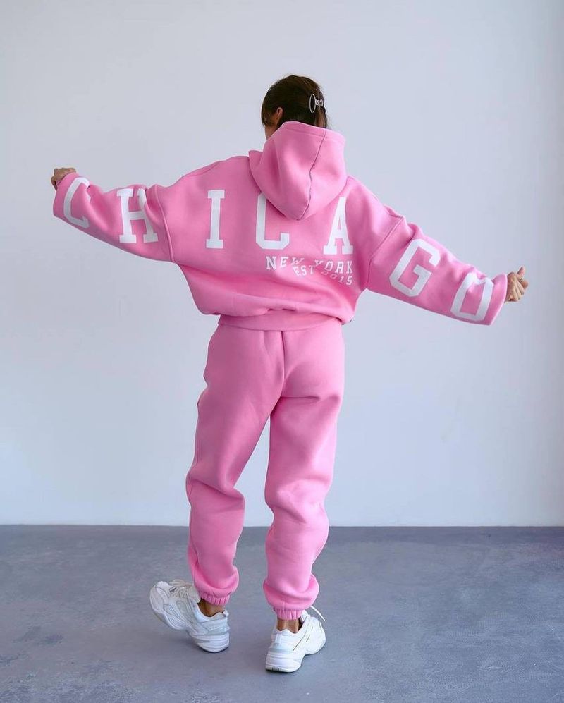 Bluza z kapturem unisex z nadrukiem i napisem, modny sweter z kapturem i nadrukiem, transgraniczny_voghion.com