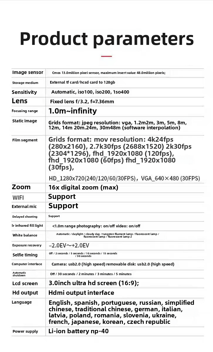 New 4K High-definition Anti Shake DSLR Digital Camera Filter, Wide-angle Mirrorless Camera, Entry-level For Home And_voghion.com