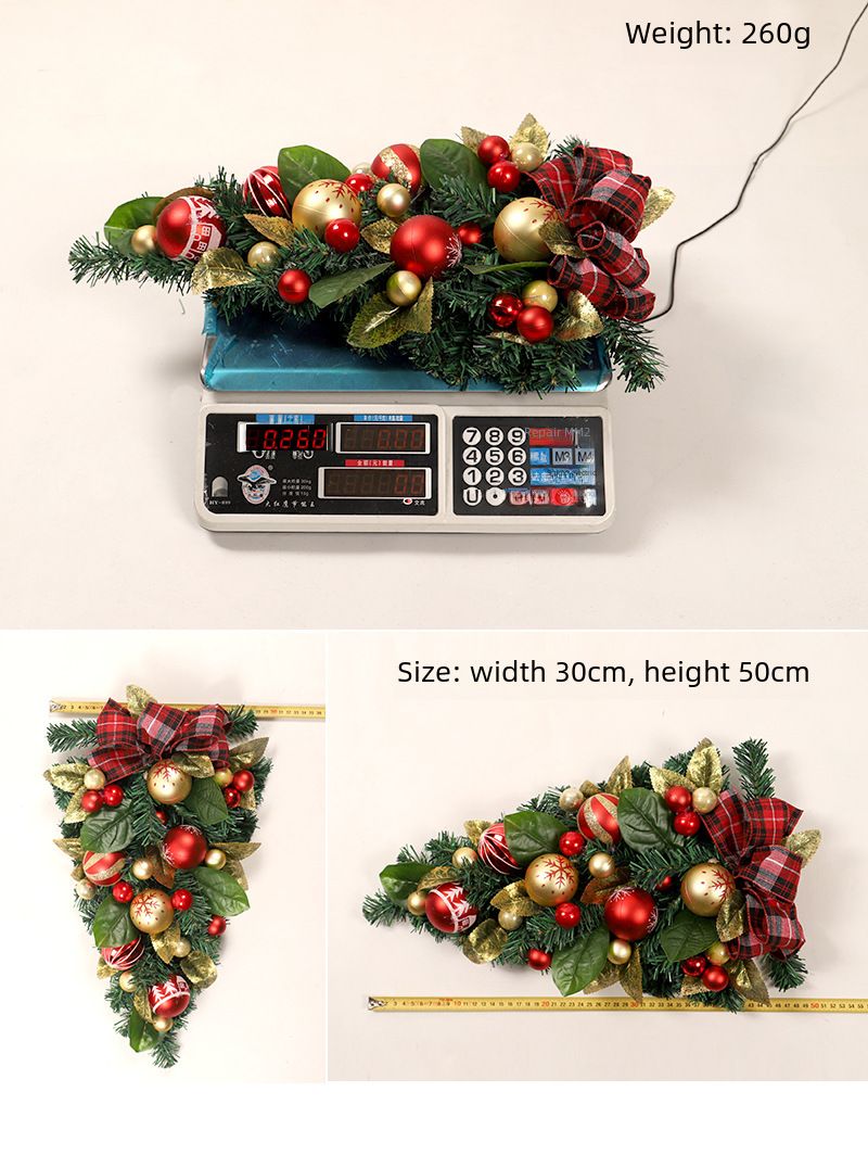 2023 new simulation magnolia leaf Christmas garland upside down tree decorations Christmas colored ball decoration pendant wholesale_voghion.com