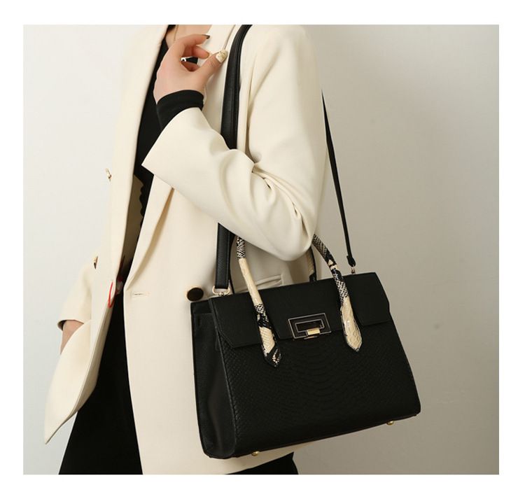 2024 nuova borsa a tracolla minimalista urbana per mamma, borsa a tracolla da donna, classico motivo a pelle di serpente_voghion.com