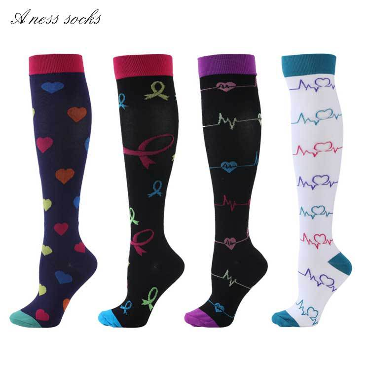 Spot casual outdoor skipping rope pressure socks adult sports socks sports color striped socks elastic socks compression socks combination_voghion.com