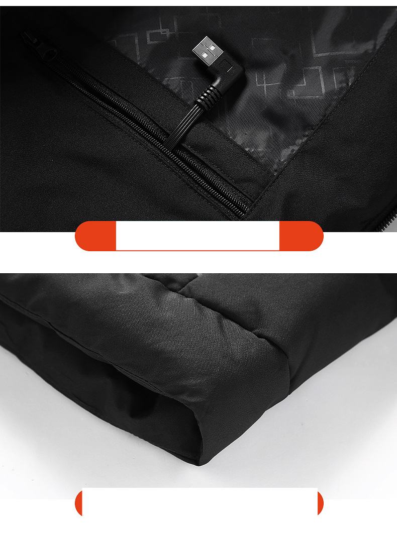 Abbigliamento maschile speciale cappotto riscaldante in cotone per uomo Cappotto riscaldante in cotone per sport all'aria aperta Cappotto riscaldante in cotone con controllo a tre velocità USB_voghion.com