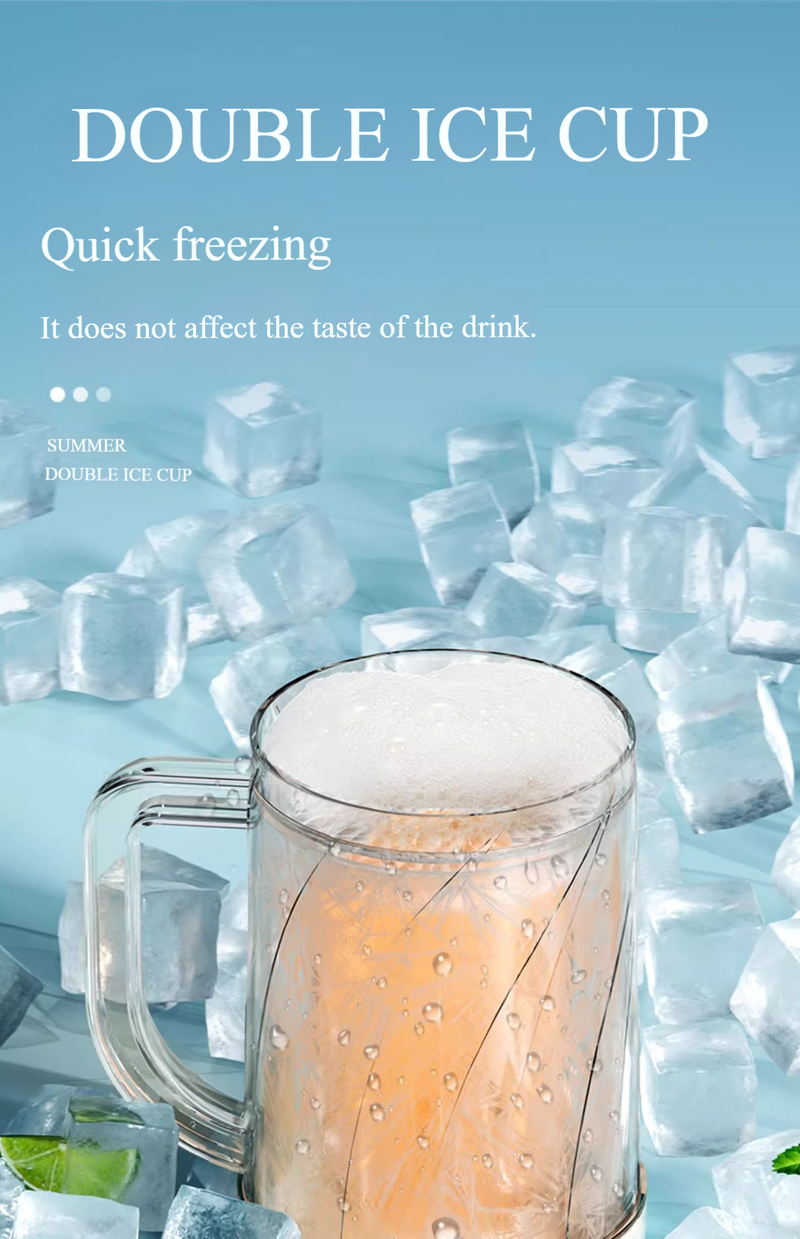 Boccale da birra congelabile a doppia parete di alta qualità - Tazza refrigerante con isolamento sottovuoto da 500 ml per bevande ghiacciate_voghion.com