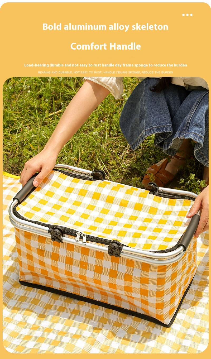 Isolierter, faltbarer Picknickkorb – Thermo-Lunchtasche aus Aluminiumfolie für Camping und Outdoor_voghion.com