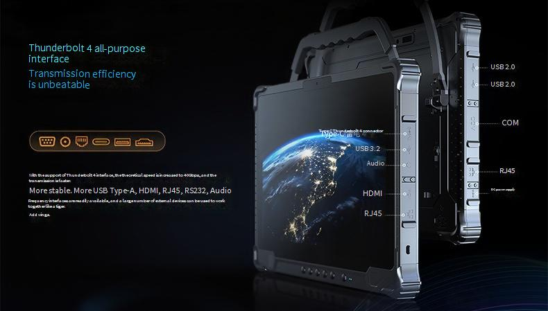 14-Inch Rugged Industrial Tablet PC With Windows/Android OS, I5-1235U Processor, 16GB RAM, 256GB Storage, Shockproof/Waterproof_voghion.com