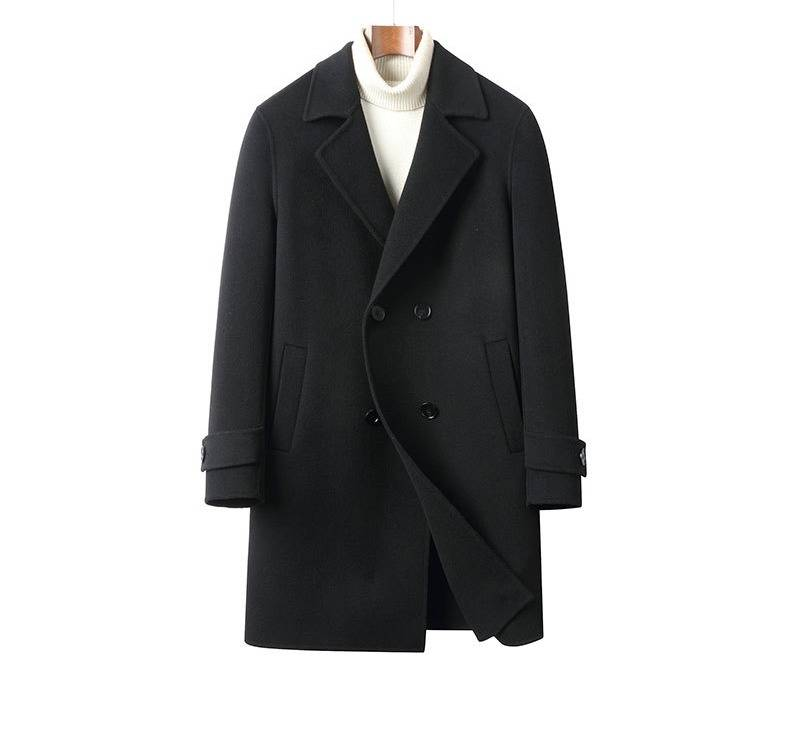 Wollmantel mit abnehmbarem Futter – Zweireihiger Trenchcoat aus Kaschmirmischung für Herren (M-5XL, 2 Farben)_voghion.com
