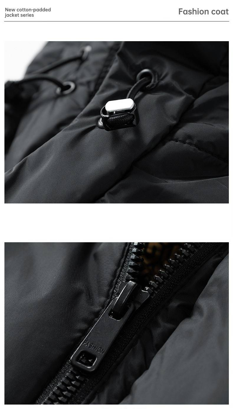 Gepolsterte Winterjacke mit Kapuze für Herren – Verdickter, warmer Mantel mit winddichtem Design, lässige Oberbekleidung mit Reißverschluss für kaltes Wetter_voghion.com