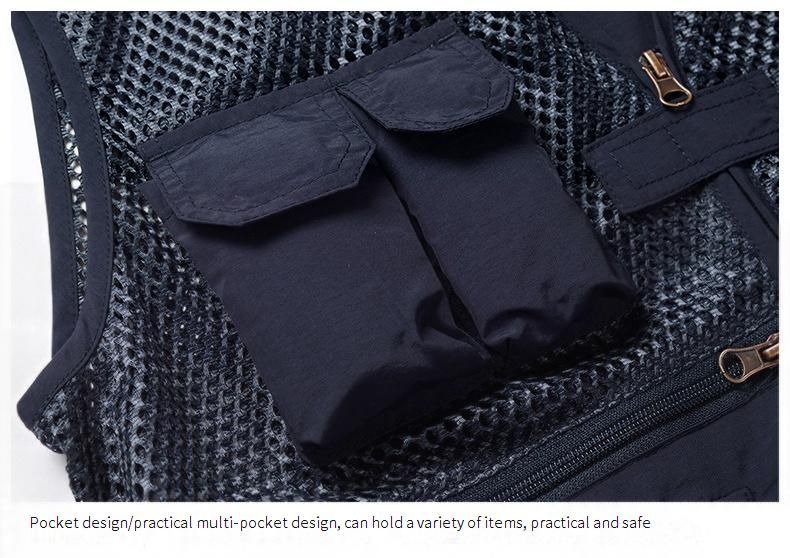 Men's Mesh Fishing Vest – Lightweight Photographer & Work Sleeveless Jacket With Zippered Pockets (Up To 5XL, 3 Colors)_voghion.com