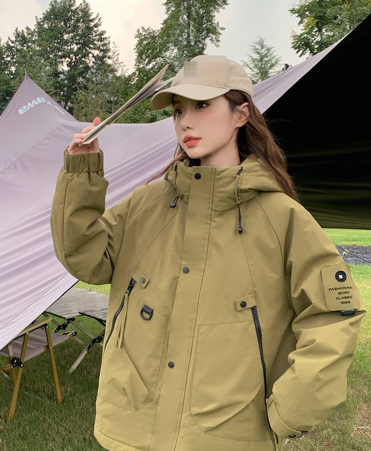 Cappotto termico invernale per donna e uomo - Giacca foderata in pile spesso con cappuccio, parka da esterno impermeabile per il freddo_voghion.com