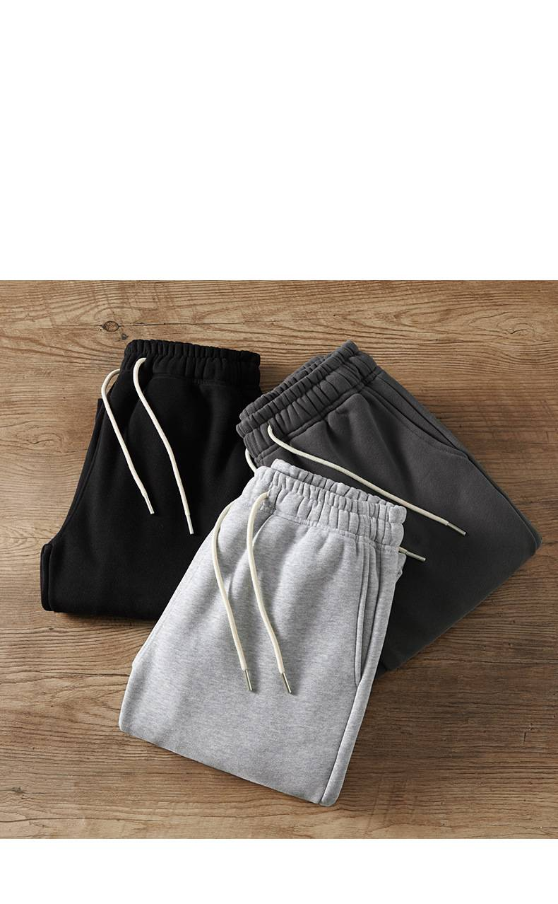 Pantaloni da tuta da uomo con gamba dritta, foderati in pile e spazzolati in ceramica - Jogger casual morbidi, caldi ed eleganti con coulisse (nero, blu navy, grigio, caramello)_voghion.com