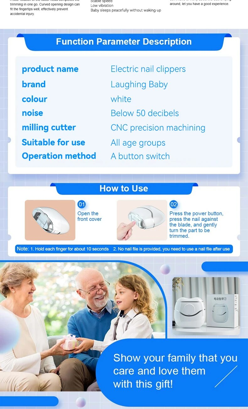 Electric Automatic Clipper For Adults Baby Pedicure Fingertoe Scissors Nail Puin Container Anti-Splash Manicure_voghion.com