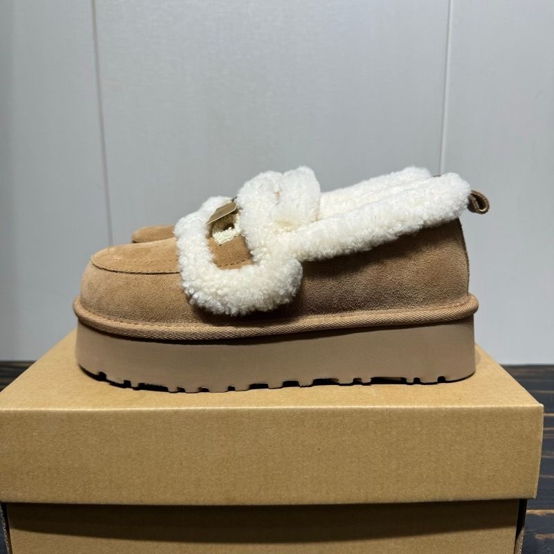 SF Express versandkostenfrei Dicke Sohle, Frottee-bestickte Schuhe, Winter 2025, Neuer Stil, Sangpo-Schafsfell, integriert, verdickt_voghion.com