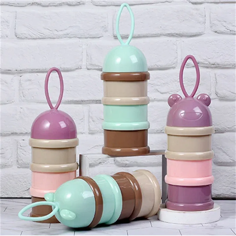 3-Layer Cartoon Baby Formula Milk Storage Container for Portable Travel - Essential Cereal Powder Dispenser_voghion.com