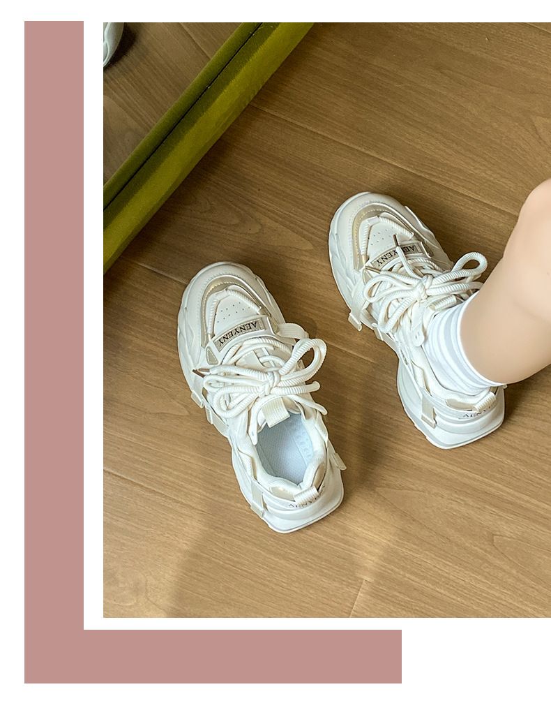 i Dad Shoes Female Student Sports Running Shoes Casual Shoes Platform Height Increase_voghion.com