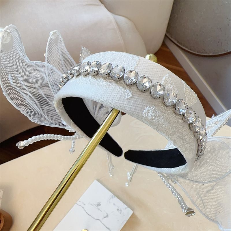 Fascia per capelli francese con ali di farfalla dolce, versione coreana, nuovo prodotto con nappa e forcina di strass, elegante fata_voghion.com