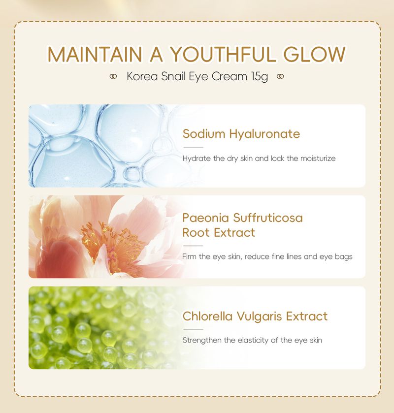 LAIKOU Red Ginseng Snail Eye Cream 15g Hydrating And Moisturizing To Protect Eye Skin_voghion.com