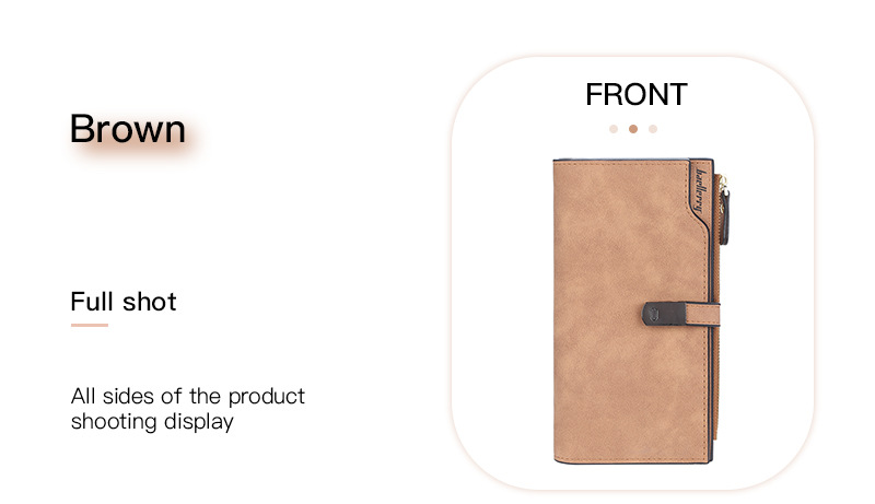 Baellerry Women's Long Wallet New Arrival Multi-card Matte Leather Clutch Multi-functional Mobile Phone Bag_voghion.com