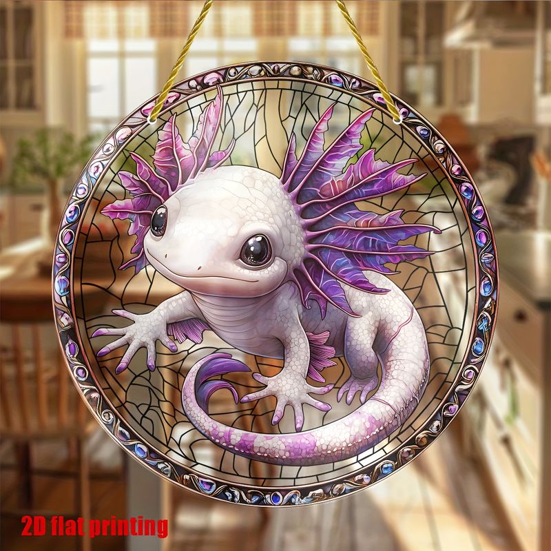20 cm Axolotl-solfanger - Søt akrylvinduskunst for dyreelskere, fantasivesendekor til hjem, soverom og veranda - Unik gaveidé_voghion.com
