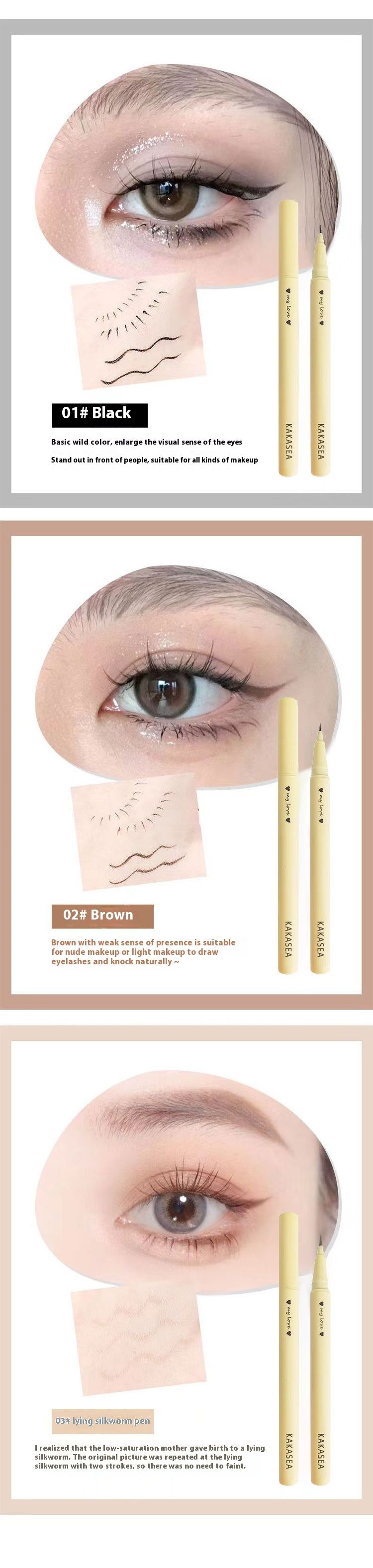 KAKA SEA Eyeliner Liquido Super Fine Penna Asciugatura Rapida Impermeabile Lunga Durata Resa del Colore Liscia Eyeliner Liquido Penna_voghion.com