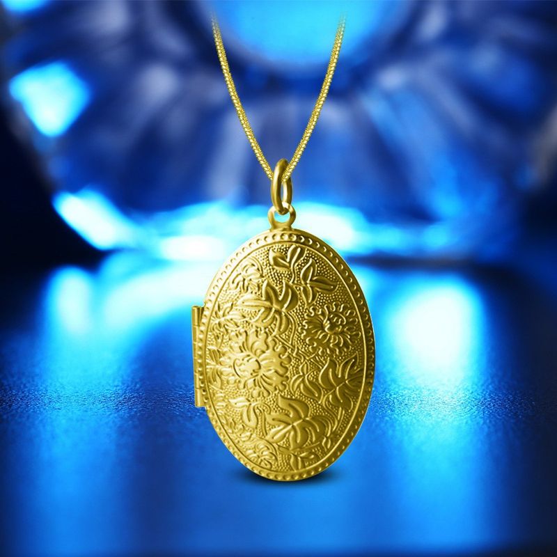 Collier avec pendentif simple plaqué argent pour femme, tendance, motif boîte photo_voghion.com