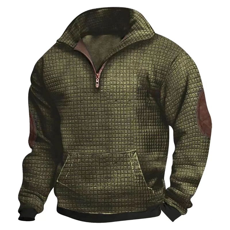 Felpa con mezza zip a collo alto per uomo primavera e autunno 2023_voghion.com