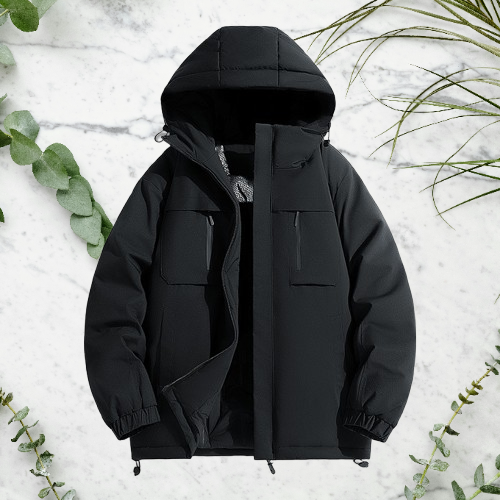 Men's Clothing Winter Men's Graphene Heating Cotton Coat Men's Hooded Windproof Workwear Functional Thickened Cotton Coat Spot_voghion.com