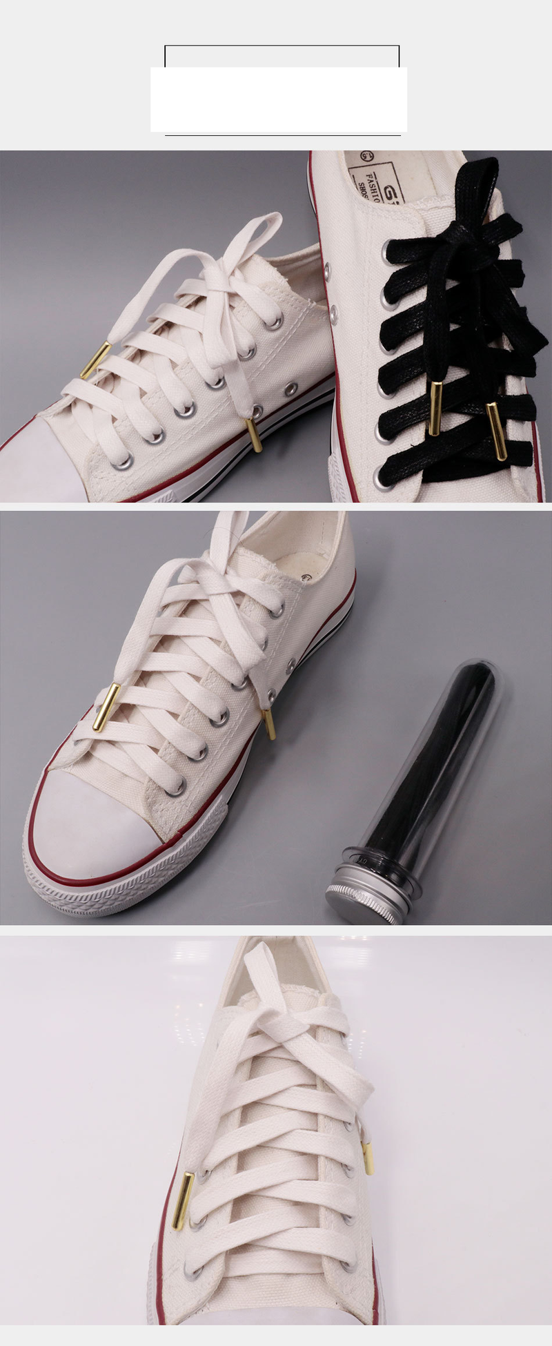 Lacci per scarpe in poliestere tinta unita, ceratura piatta con testa in metallo, con corda per scarpe, corda per cappello bianca e nera, cintura_voghion.com