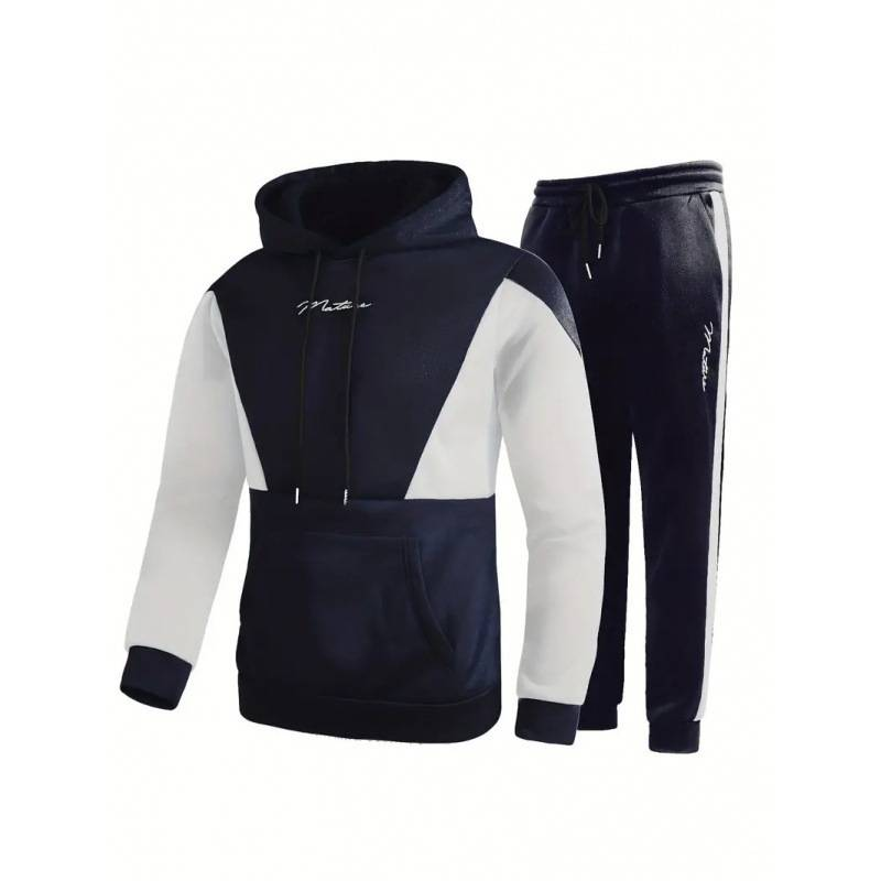 Conjunto de sudadera con capucha para hombre, informal y a la moda, con estampado de pareja_voghion.com