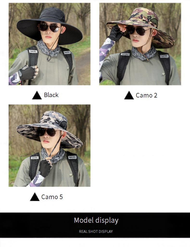 Abnehmbarer Sonnenhut aus Netzgewebe mit breiter Krempe für Herren und Damen – UV-Schutz LSF 50+, atmungsaktiv für Outdoor-Aktivitäten im Sommer_voghion.com