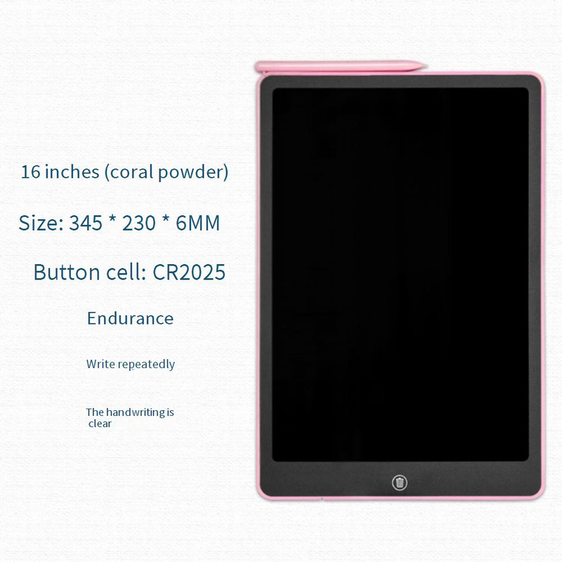 16 Inch LCD Writing Tablet, Electronic Drawing Board For Kids & Adults, Eye-Friendly Digital Notepad With Color/Single-Trace Options_voghion.com