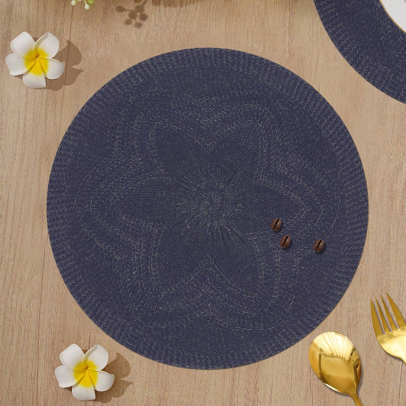 Jogo americano de girassol de dupla camada – decoração de mesa redonda resistente ao calor e à água – estilo minimalista moderno para casa e festas_voghion.com