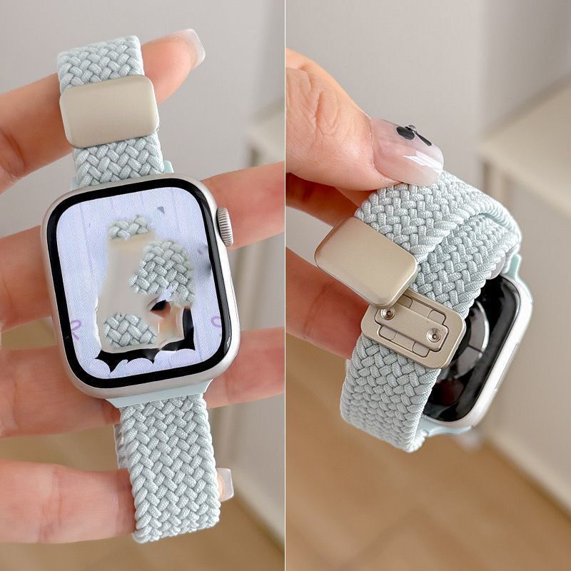 Applicabile ai cinturini per iWatch: Apple Watch 987 di decima generazione in nylon intrecciato, cinturino sportivo adesivo magnetico per Apple Watch 6_voghion.com