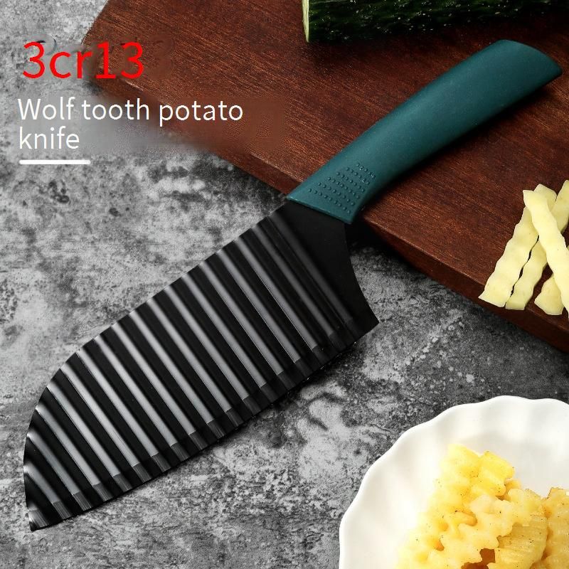 Professional Wavy Potato Cutter - Stainless Steel Crinkle Cut Knife For Fries & Veggies - Multi-Purpose Kitchen Tool (1-Pack, 2-Pack, 3-Pack Options)_voghion.com