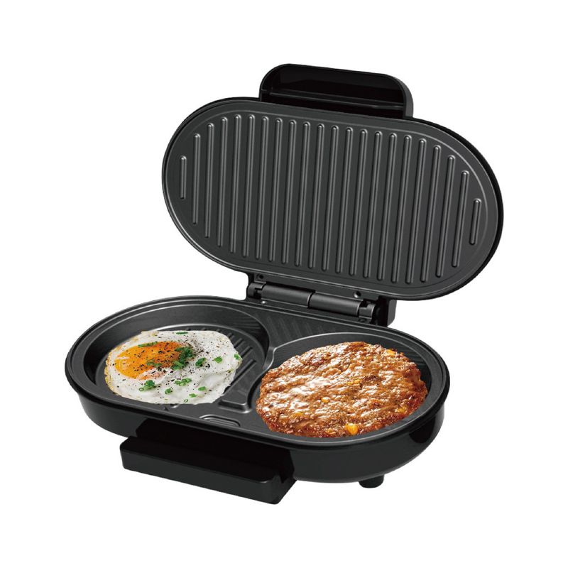 3-in-1 ontbijtstation: elektrische hamburgergrill, steak- en eierpan en muffintoaster, compact keukenapparaat voor snelle maaltijden_voghion.com