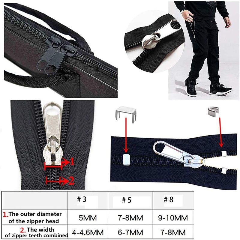 255 daļu rāvējslēdzēja nomaiņas komplekts, rāvējslēdzēja uzstādīšanas knaibles, rāvējslēdzēja pagarinātājs apģērbam, jakām, bagāžai, mugursomām_voghion.com