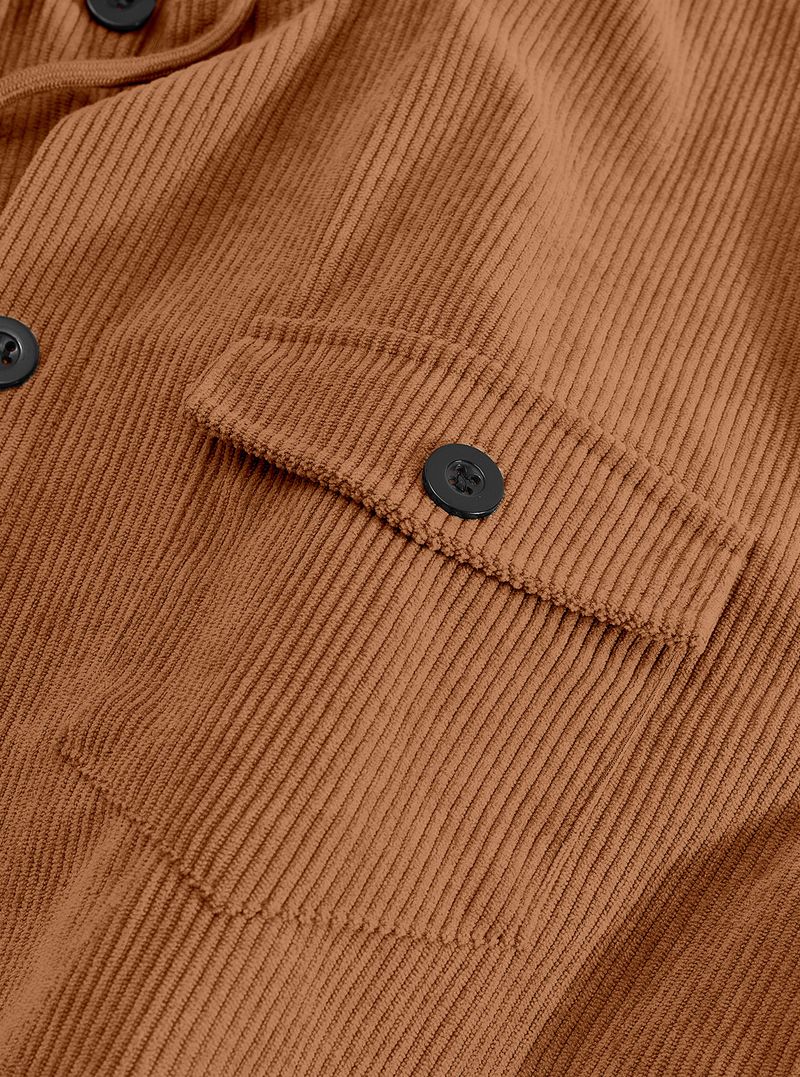 Herrenbekleidung Europäisches und amerikanisches Herren-Sweatshirt Herbst und Winter Cord-Retro-Arbeitsjacke mit mehreren Taschen Spot Direct Supply_voghion.com