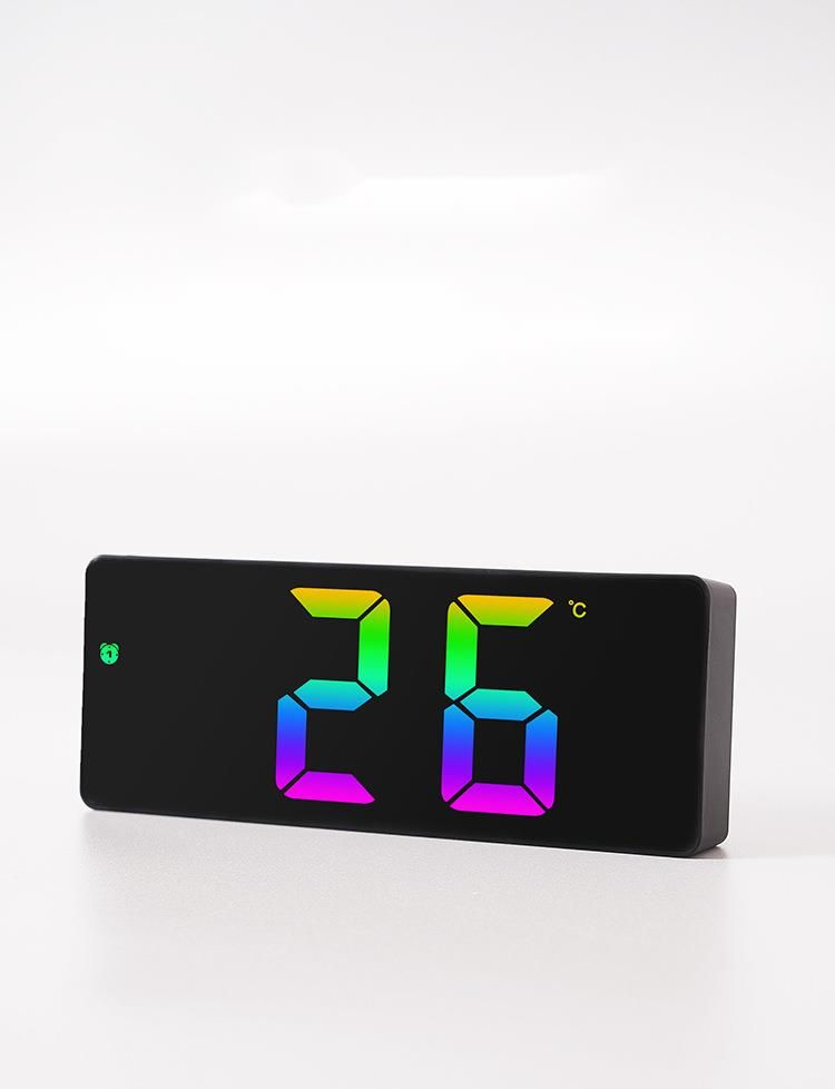 INS Style New LED Character Electronic Sveglia da comodino Semplice Moda Colorato Grande Schermo Orologio 0725_voghion.com