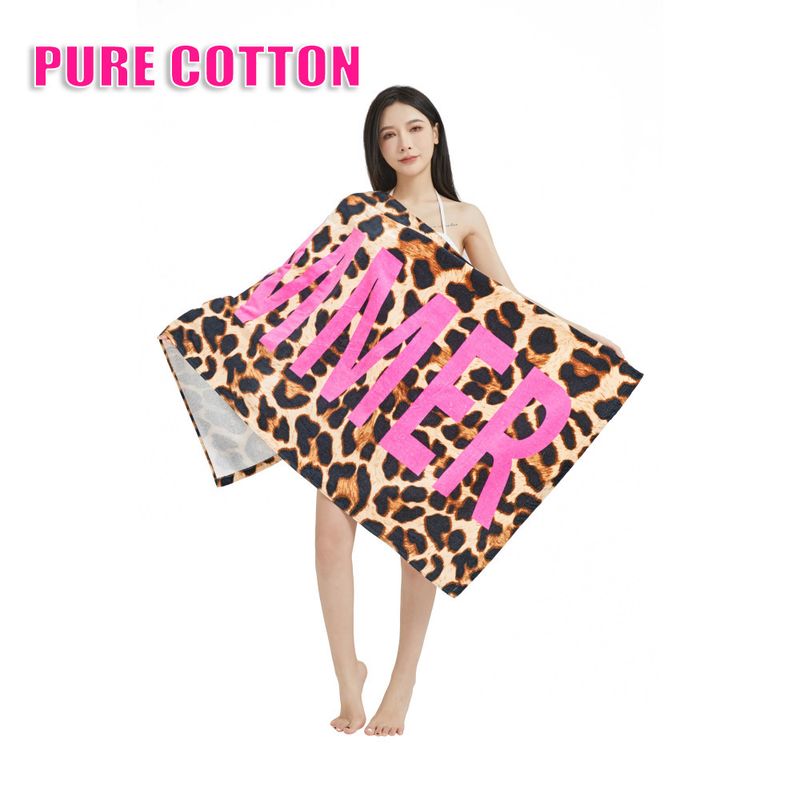Bath Towels Printing Cut Terry Dense Water Absorption Seaside Swimming Pure Cotton Beach Towel_voghion.com