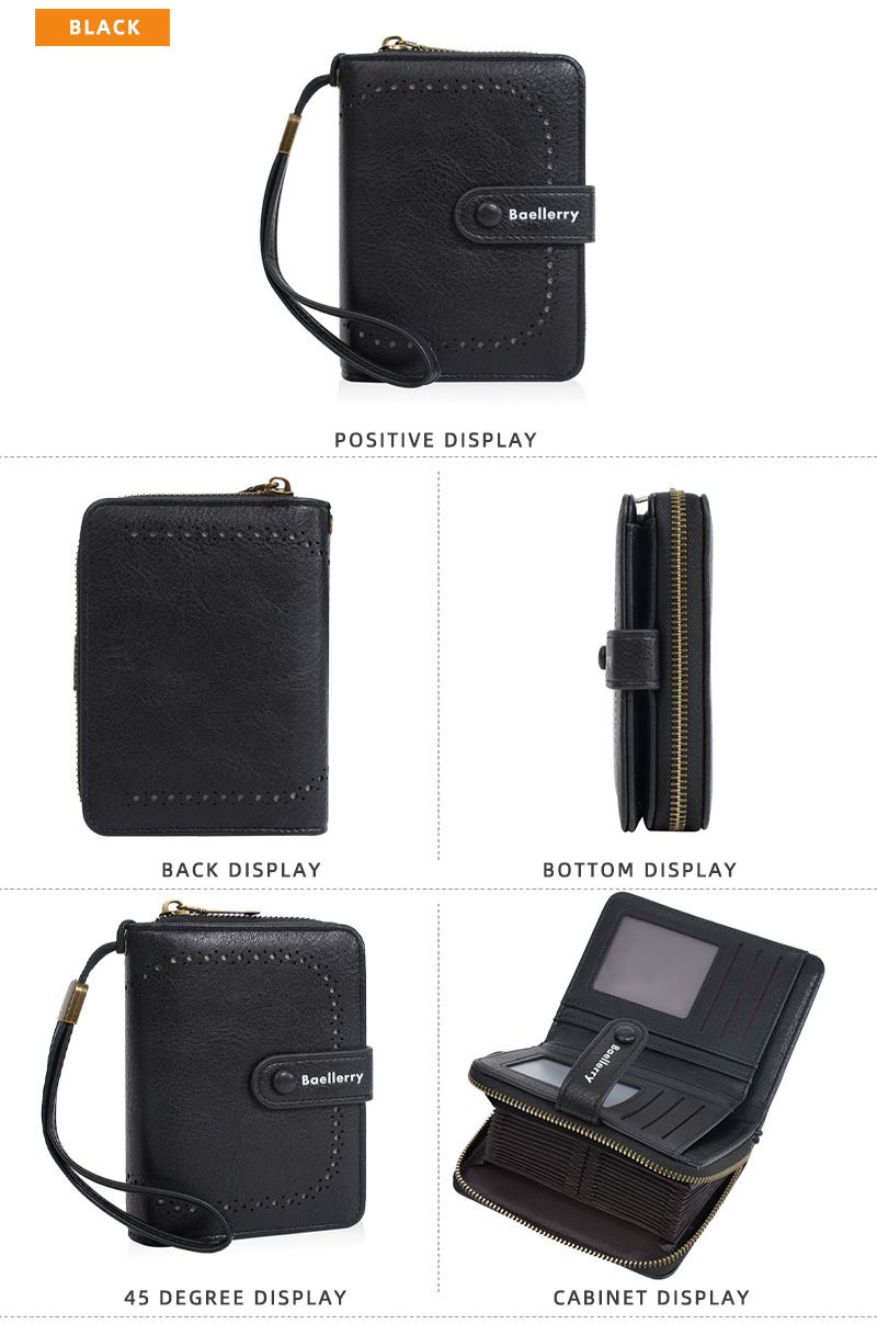 Kartentasche Kartenetuis Damen Geldbörse Weiblich High-End Retro Student Akkordeon Geldbörse Kartenhalter Mode Pu Reißverschluss Kleine Geldbörse Weiblich_voghion.com