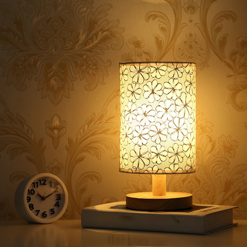 Nachttisch aus massivem Holz, neuer Leinentisch, LED-Schreibtisch, Augenschutz, Nachttisch, USB-betrieben, neben Lampe, Schlafzimmer-Dekoration_voghion.com