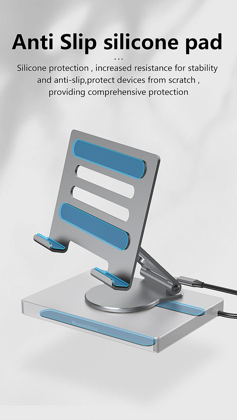Estación de acoplamiento tipo C con soporte giratorio para tableta, puerto Ethernet Gigabit 4K/60 Hz, concentrador divisor USB 3.0 y convertidor_voghion.com