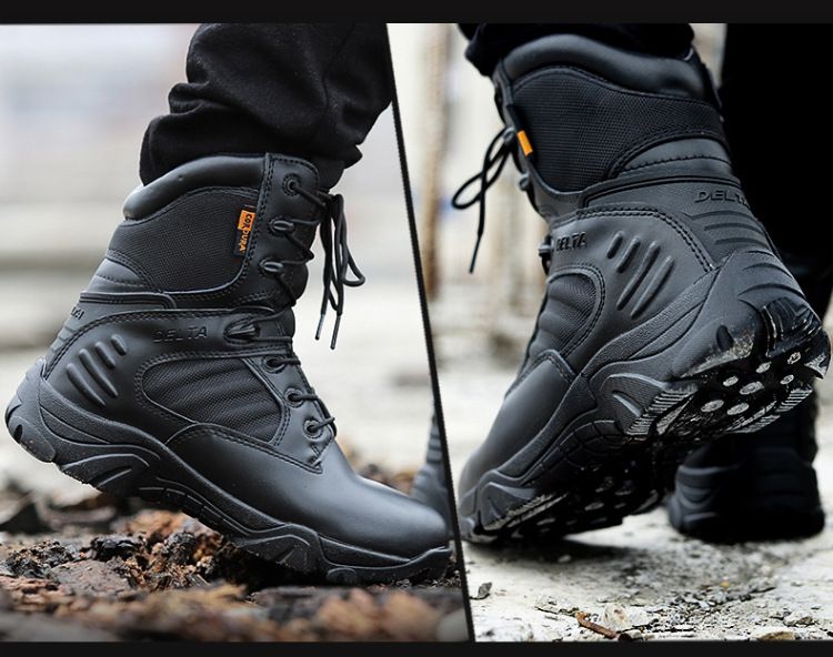 Taktische Stiefel für Herren – Hohe Militär-Kampfstiefel für Outdoor-Wandern, Training und Wüsteneinsatz. Robuste, rutschfeste Landkampfstiefel. Trainingsstiefel_voghion.com