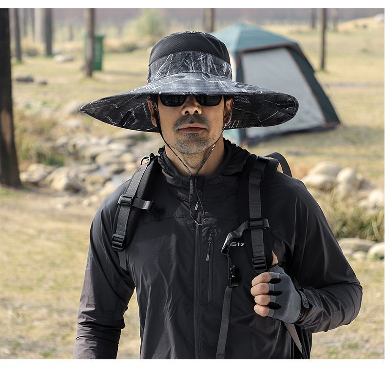 Men's UPF 50+ Sun Hat With Full Face & Neck Protection - Wide Brim Design For Fishing & Outdoor Work (Summer Essential)_voghion.com