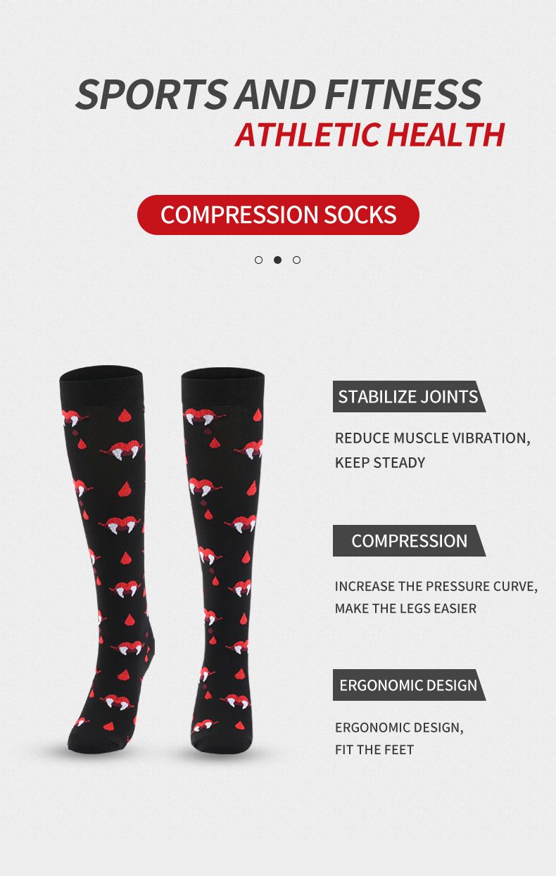 outdoor sports cycling compression socks for men and women multi color running elastic calf socks Halloween pressure socks_voghion.com