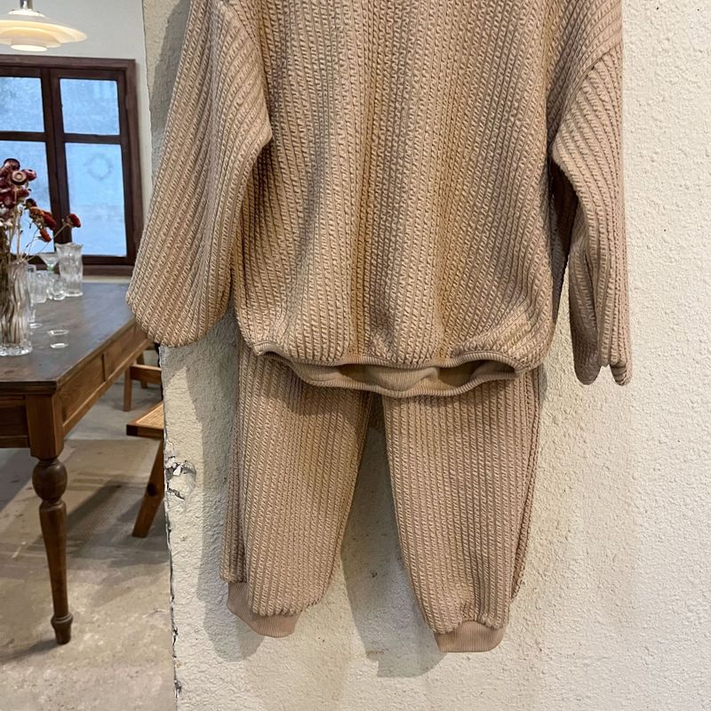 Traje de otoño para niños Prendas de punto para niñas Sudadera con capucha deportiva para niños Ropa de bebé de ocio para primavera y otoño_voghion.com