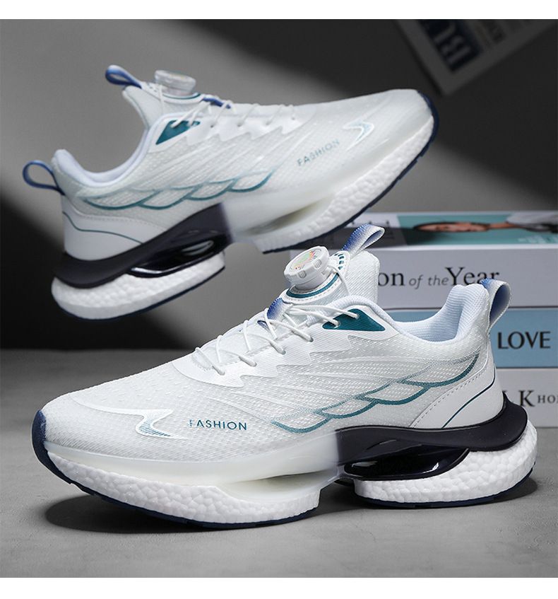 Nuove scarpe da corsa con pulsante rotante per uomo Scarpe da corsa ammortizzate popcorn con suola spessa e traspirante_voghion.com