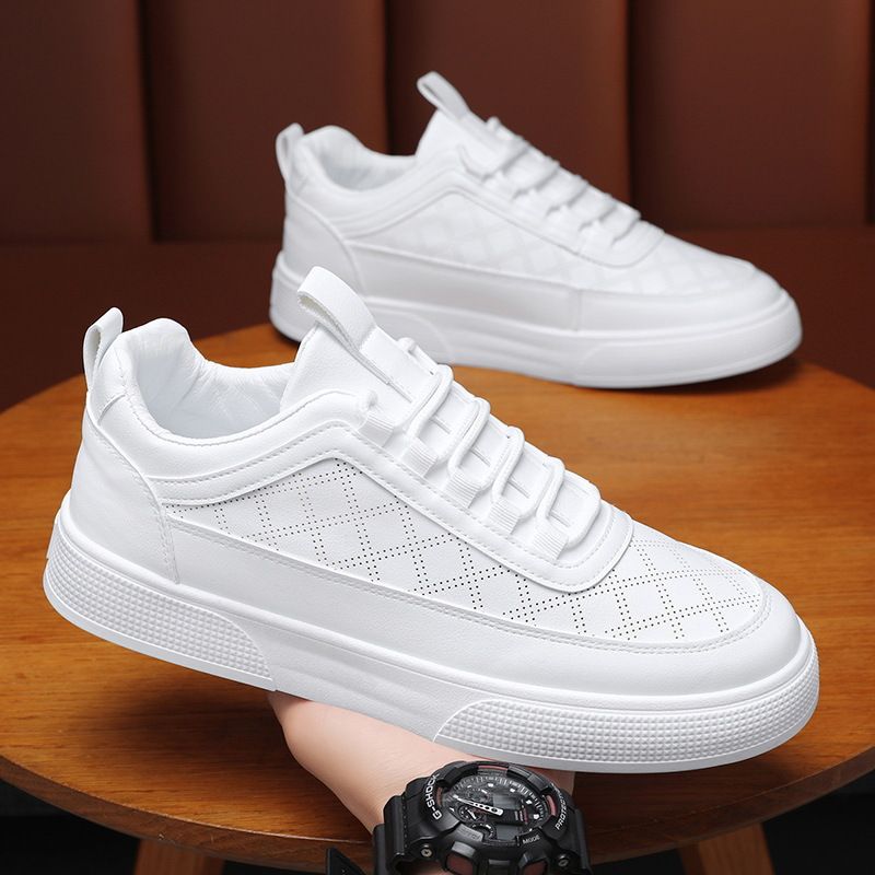 2025 Sommer Neue atmungsaktive dünne weiße Herren-Koreanische Ausgabe Vielseitige Sport-Casual-Board-Trendschuhe_voghion.com