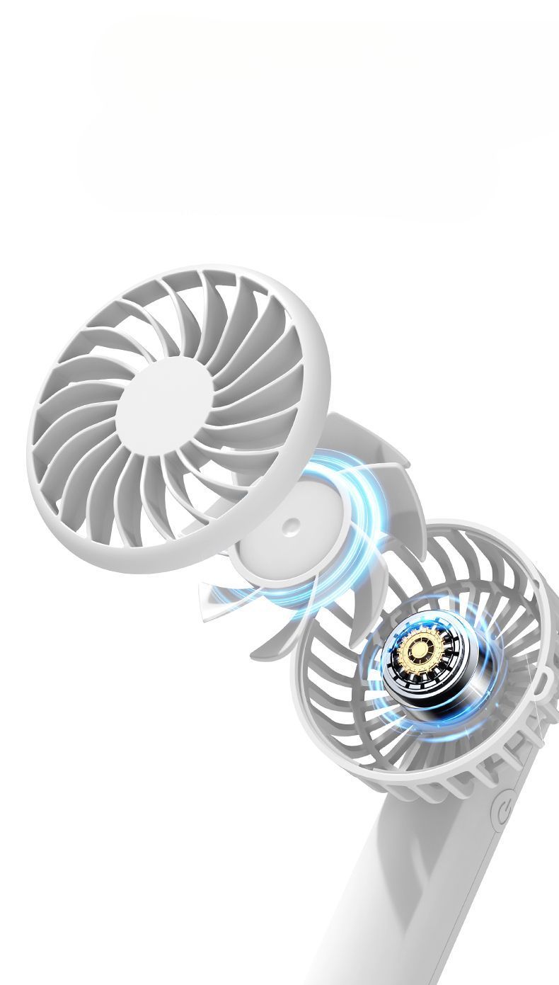 Tragbarer Handheld-Ventilator für Reisen im Freien, USB, wiederaufladbar, starker Wind, Desktop, kleiner Taschenclip, Regenschirm, Mini-Ventilator_voghion.com