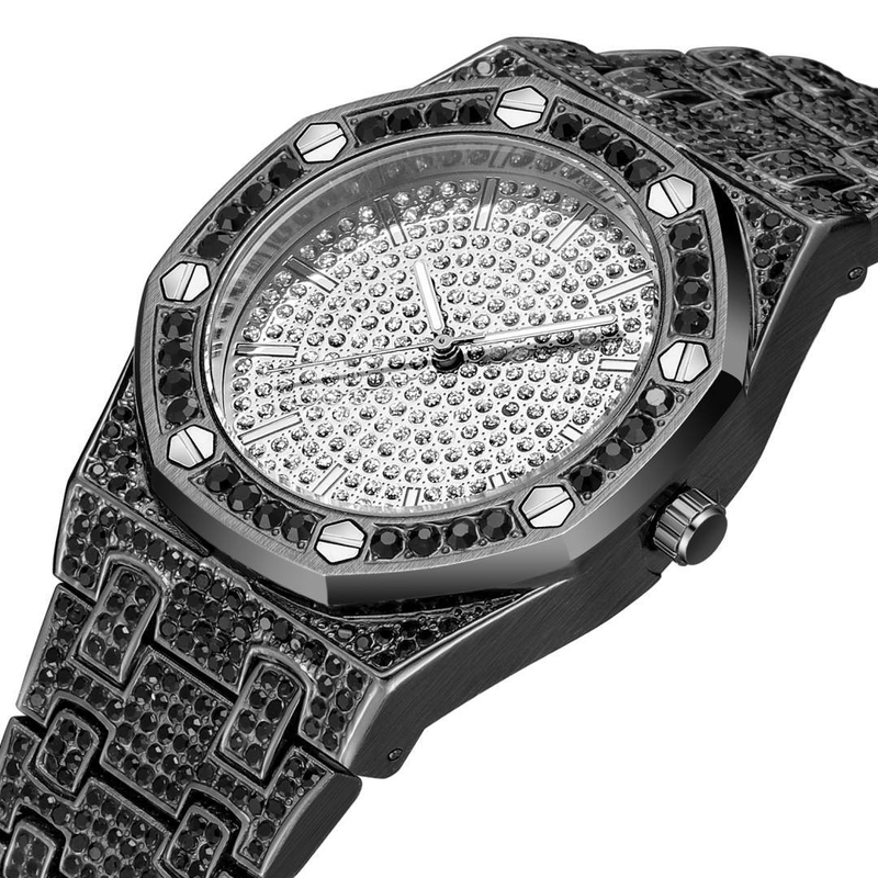 Orologio da polso al quarzo per il tempo libero e le attività commerciali con diamanti della serie Neutral Farmhouse Oak del designer_voghion.com