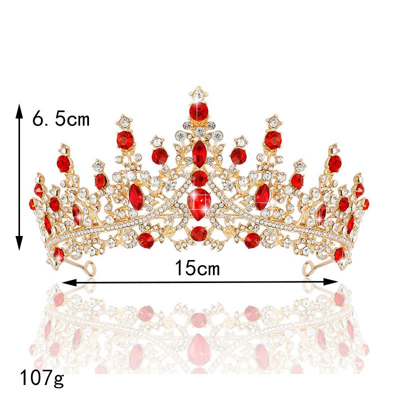 Svatební koruna slitinové vlasové doplňky svatební šaty kamínková čelenka galvanické pokovování narozeninová koruna večeře svatební čelenka_voghion.com